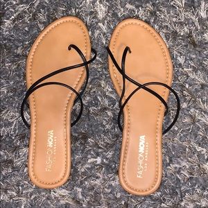 Fashion Nova Flat Strappy Sandals